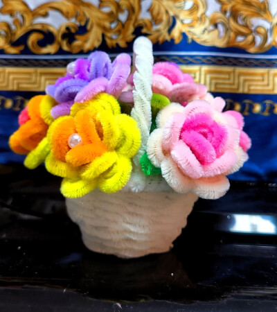 扭扭棒，小花篮