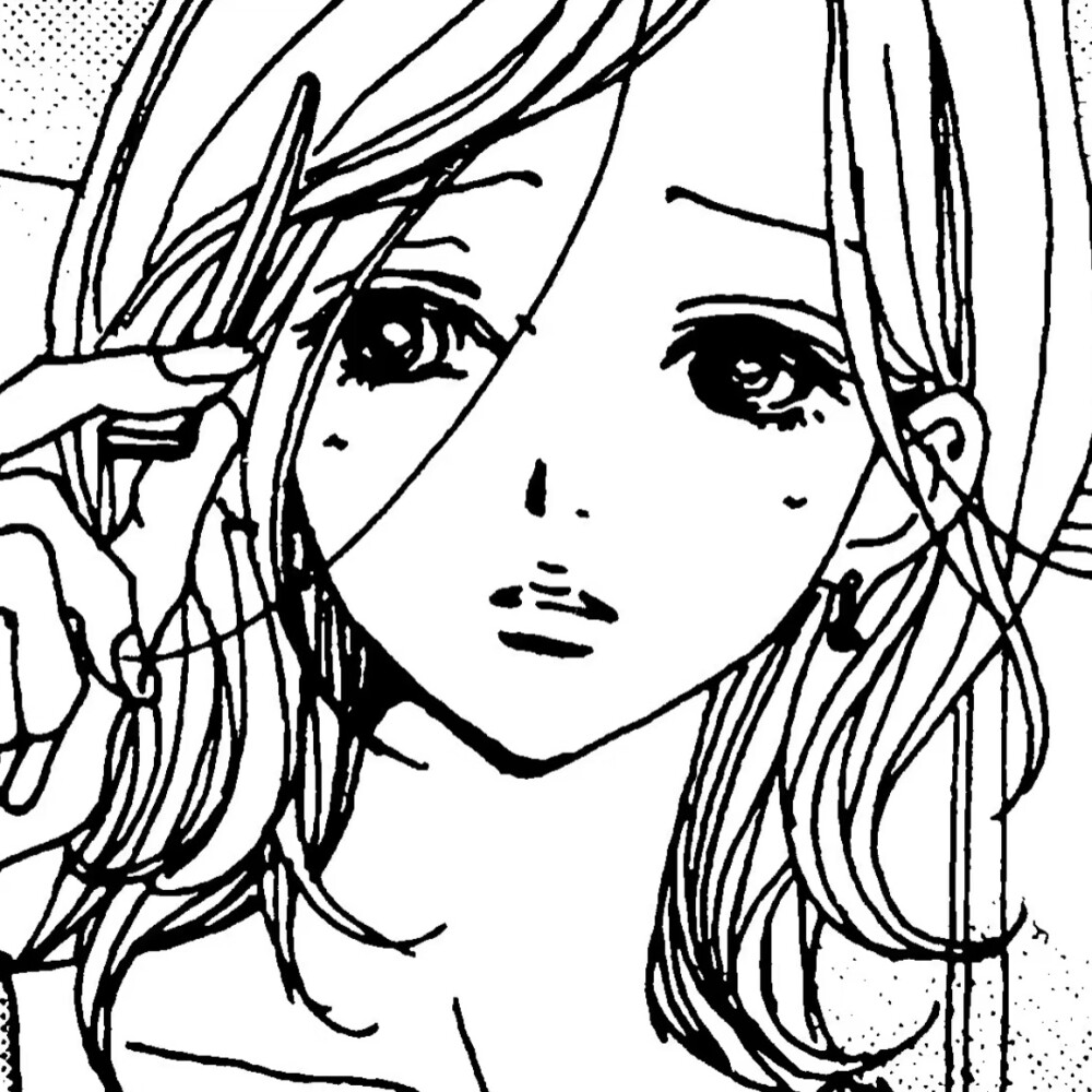 黑白漫画/女生头像