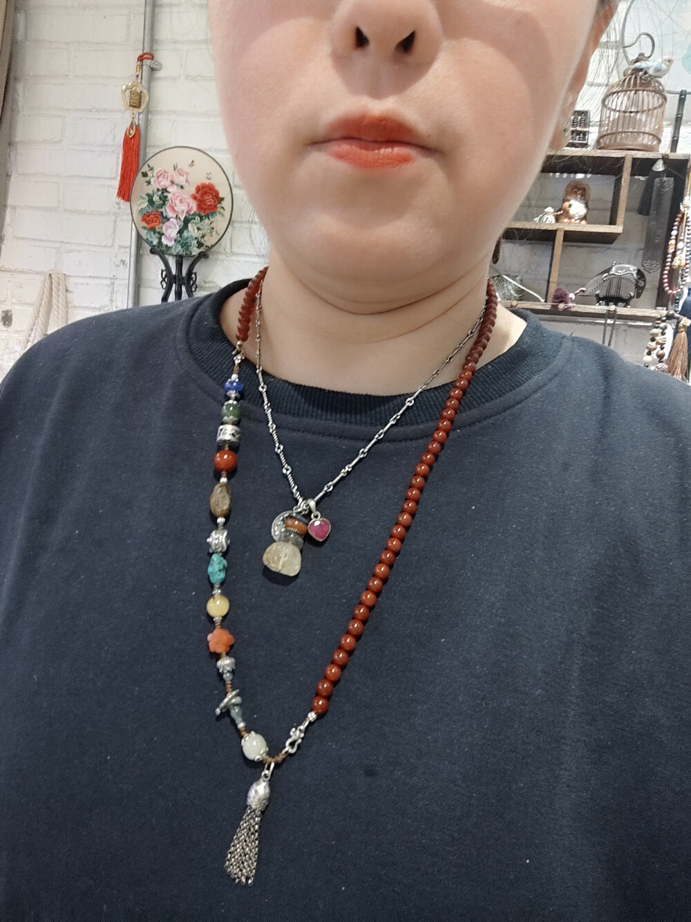 南红多宝两戴挂链