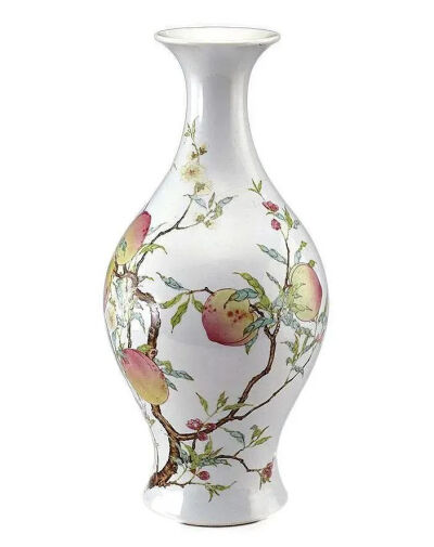 清雍正 粉彩福寿双全八桃纹橄榄瓶 上海博物馆藏