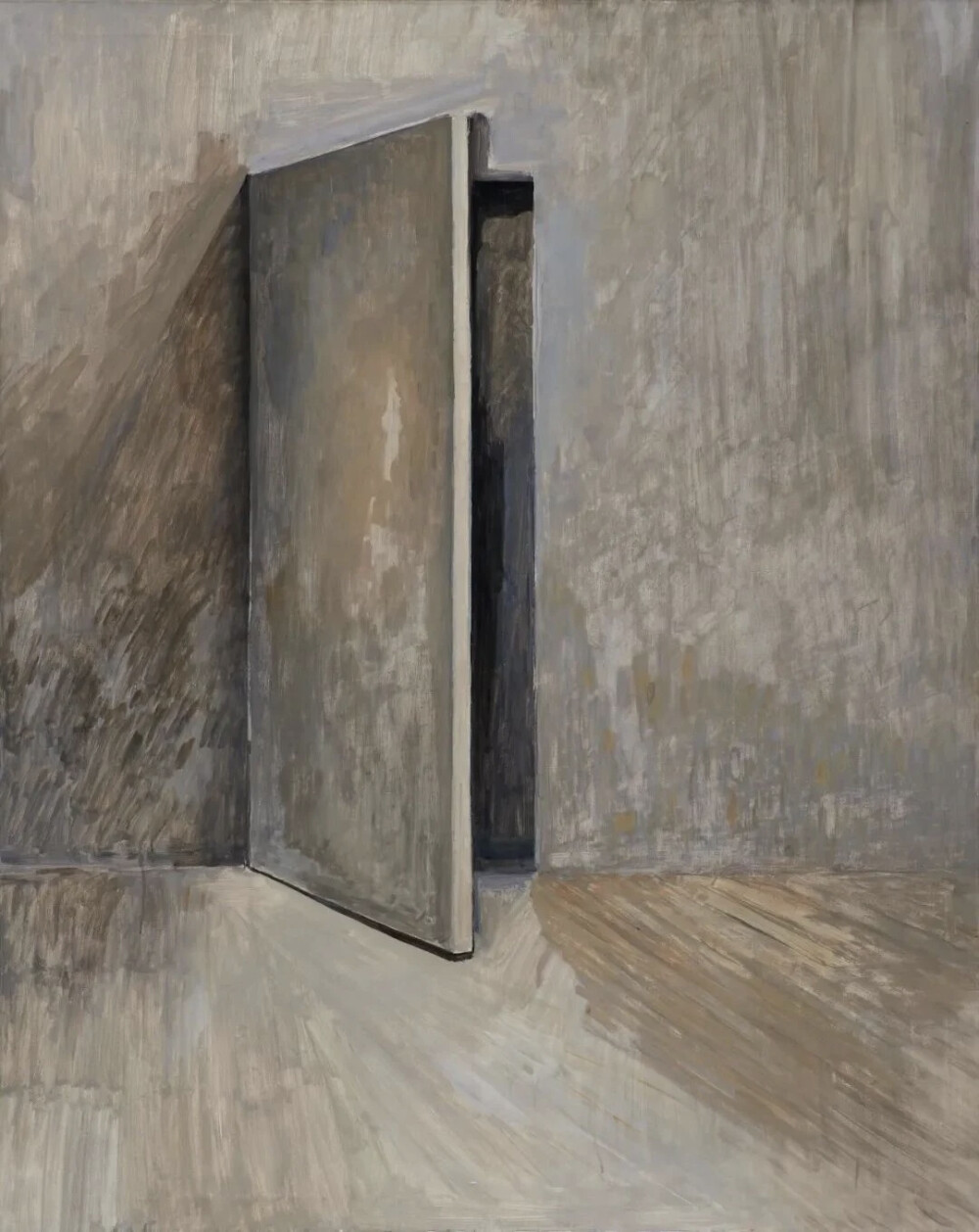 琳达·科恩（Linda Kohen）的创作像一场“私密对话”。这位艺术家尝试将家居空间转化为思绪的场域，在窗棂、桌椅、窗帘这些日常之物中捕捉存在的微光。她的创作不是客体再现，而是与空间能量的互换。科恩的艺术理念超越了表象写实，她笔下的室内景观是“心理拓扑学”的映射。那些颤动的轮廓线、半透明的色彩层叠，揭示出记忆如何不断重塑我们对空间的感知。她的创作方式极具启发性：面对同一扇窗反复描绘，在重复中探寻差异，如同蒙德里安将自然简化为韵律的方式。画布上保留着反复修改的痕迹，模糊边界暗示着过程的不确定性。颜料薄涂与厚堆交替运用，创造出时光流逝的视觉意味。这种“未完成感”恰似对时间流动性的诚实告白。在当代艺术追逐观念的喧嚣中，科恩守护着绘画最本真的力量：让日常空间成为通向精神世界的入口。