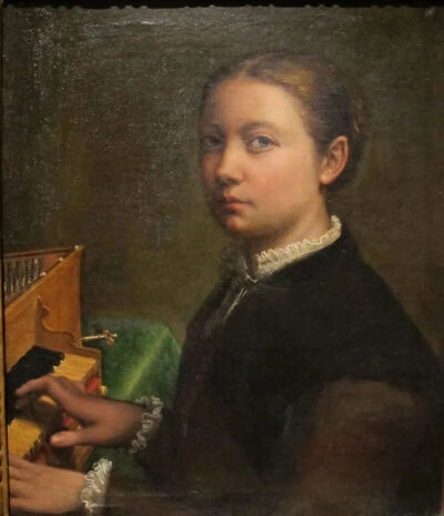 安圭索拉，《在小型羽管键琴前的自画像》， 1554