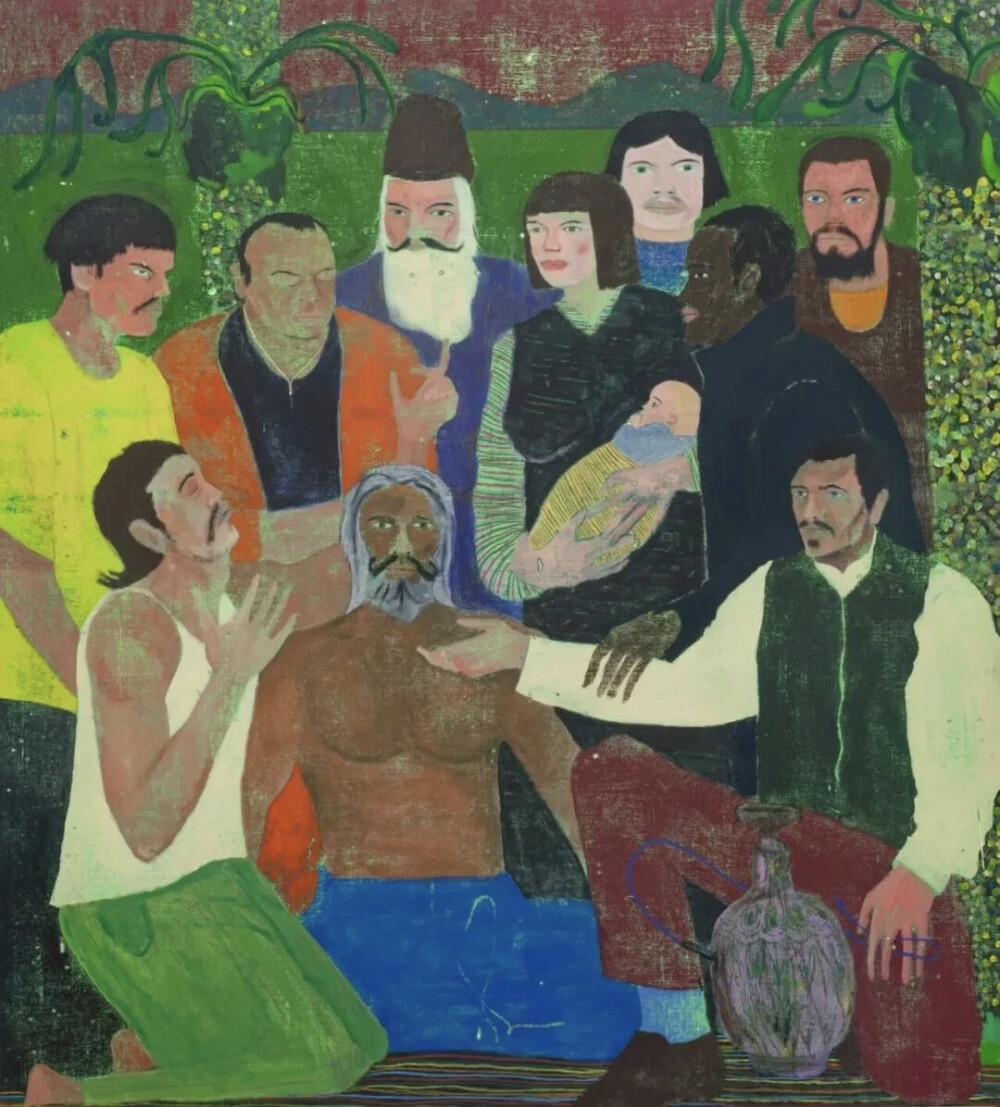 1984年出生于澳大利亚墨尔本，现生活工作于悉尼。贾斯汀·威廉姆斯（Justin Williams）的艺术理念是对“当代神话制造”的批判性实践。他敏锐地捕捉青年文化、消费主义与都市生存状态中的现实焦虑，并将其升华为一种兼具街头生命力和古典悲剧感的视觉图像。他画布中的人物与场景——无论是懵懂少年、女性形象还是各种动物——都超越了其本身，成为探讨身份认同、社群关系与技术异化等宏大命题的载体。这更像是一场关于我们如何被图像塑造，又如何用图像重塑自我的追问。在创作方式上，威廉姆斯展现了一种“跨媒介的合成技艺”。他自由地游走于丙烯喷涂、马克笔线条与图像拼贴之间，将绘制即兴感的流畅性与传统绘画的严谨层次熔于一炉。画面构图往往充满动势，色彩强烈而主观，笔触在精确控制与流淌之间保持平衡。这种自觉的、混杂的方法论，恰恰映射了我们这个信息爆炸时代的精神状况——在碎片化中寻求秩序，在喧嚣中捕捉意义的持续努力。这些作品呈现出忧郁的情感属性。