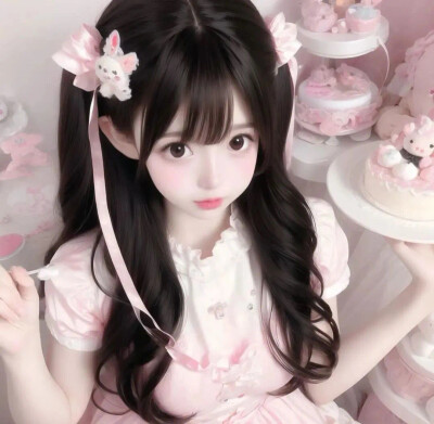 低饱和 粉色系 白色系 头像 女头