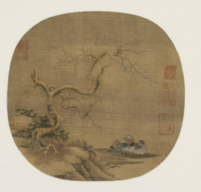 《写生鸳鸯图》五代 黄荃 台北故宫博物院藏