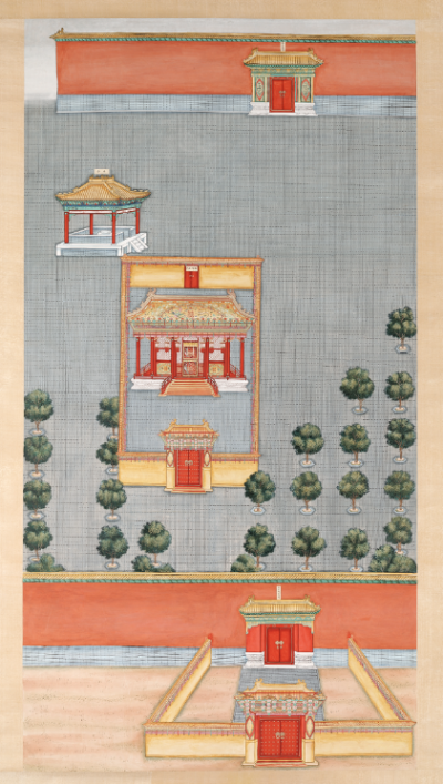 清 清人画同治大婚彩棚图轴故宫博物院藏