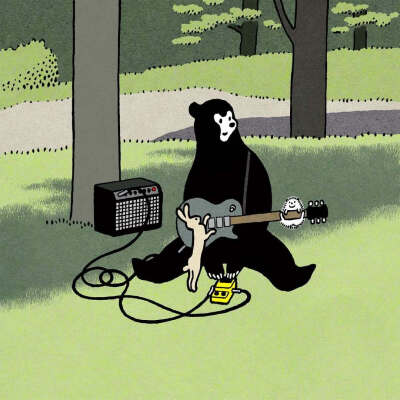 快看，小熊在草地上喷出了一道彩虹
插画师：西村ツチカ