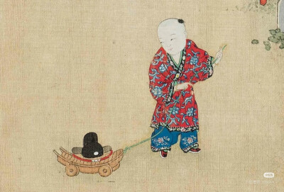 清佚名行乐图轴
56x83厘米