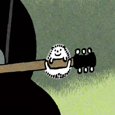 快看，小熊在草地上喷出了一道彩虹
插画师：西村ツチカ