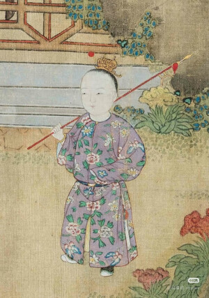 清佚名行乐图轴
56x83厘米