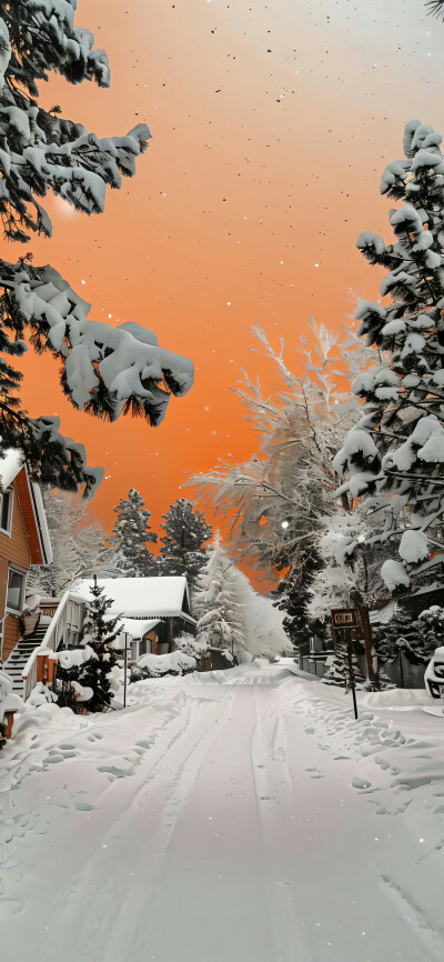 冬天雪景壁纸·图源微博