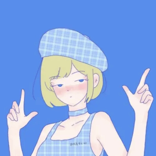 蓝色系头像动漫女头