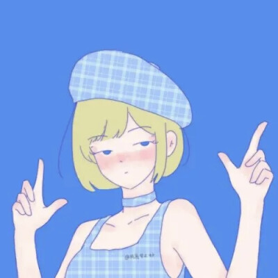 蓝色系头像动漫女头
