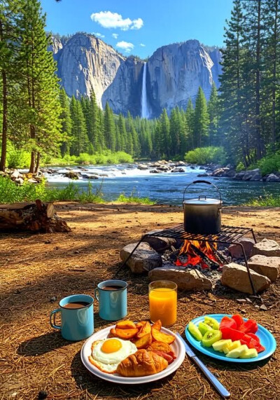 山野间的晨光与烟火 