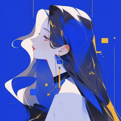 蓝色系头像动漫女头