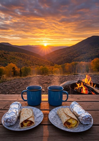 山野间的晨光与烟火 