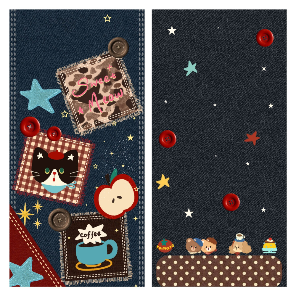 复古牛仔系列配套壁纸