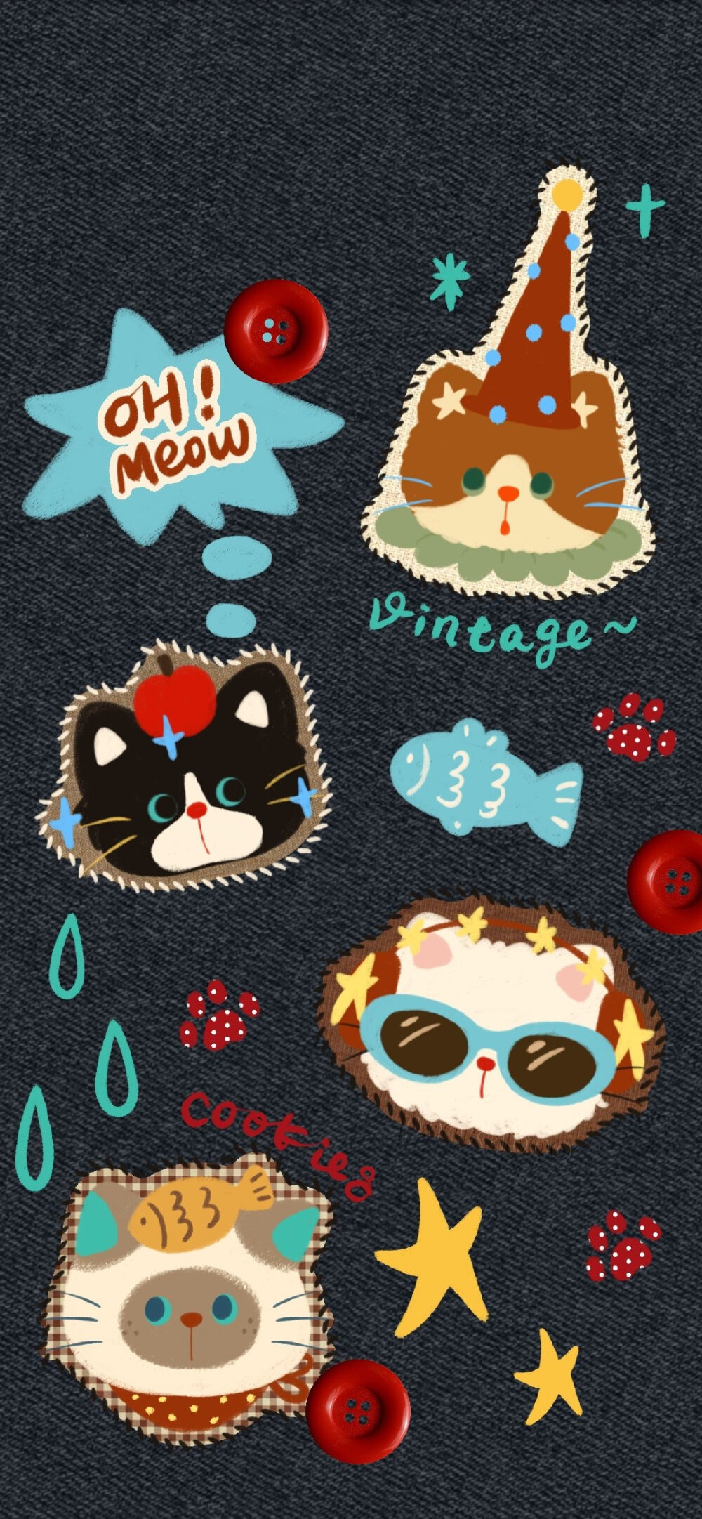 复古牛仔系列配套壁纸