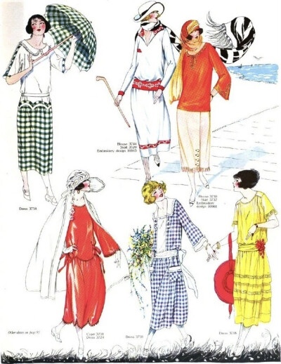 这些来自于1922年的《The Delineator》杂志女士夏装插图，不仅是时尚的记录，更是爵士时代初露的华章。这些插画生动捕捉了战后女性解放的脉搏：腰线慵懒下坠，裙摆大胆缩短至脚踝之上，流露出前所未有的轻松与自由。…