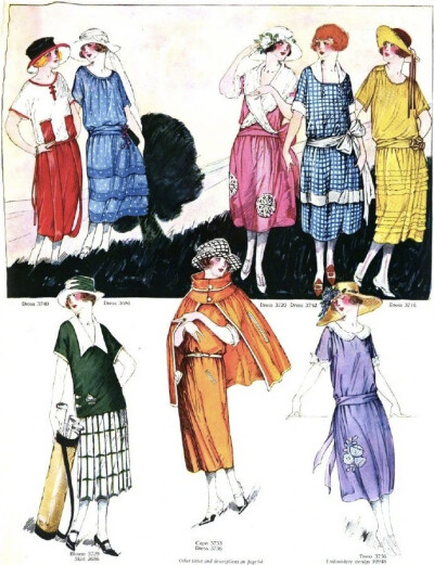 这些来自于1922年的《The Delineator》杂志女士夏装插图，不仅是时尚的记录，更是爵士时代初露的华章。这些插画生动捕捉了战后女性解放的脉搏：腰线慵懒下坠，裙摆大胆缩短至脚踝之上，流露出前所未有的轻松与自由。…