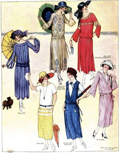 这些来自于1922年的《The Delineator》杂志女士夏装插图，不仅是时尚的记录，更是爵士时代初露的华章。这些插画生动捕捉了战后女性解放的脉搏：腰线慵懒下坠，裙摆大胆缩短至脚踝之上，流露出前所未有的轻松与自由。…