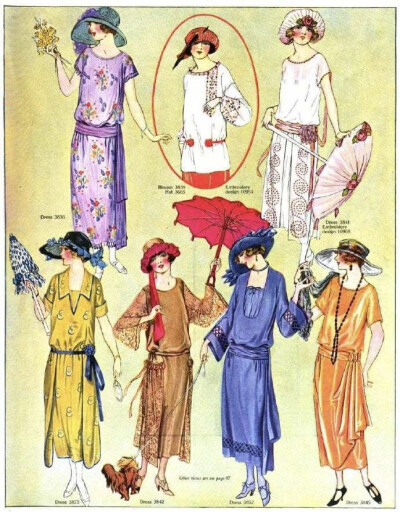 这些来自于1922年的《The Delineator》杂志女士夏装插图，不仅是时尚的记录，更是爵士时代初露的华章。这些插画生动捕捉了战后女性解放的脉搏：腰线慵懒下坠，裙摆大胆缩短至脚踝之上，流露出前所未有的轻松与自由。…