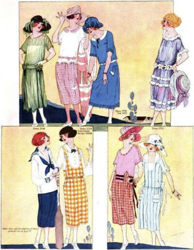 这些来自于1922年的《The Delineator》杂志女士夏装插图，不仅是时尚的记录，更是爵士时代初露的华章。这些插画生动捕捉了战后女性解放的脉搏：腰线慵懒下坠，裙摆大胆缩短至脚踝之上，流露出前所未有的轻松与自由。…
