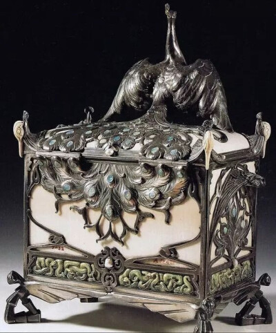 Art Nouveau - Boite à Bijoux 'Paon' - Philippe Wolfers - 1905