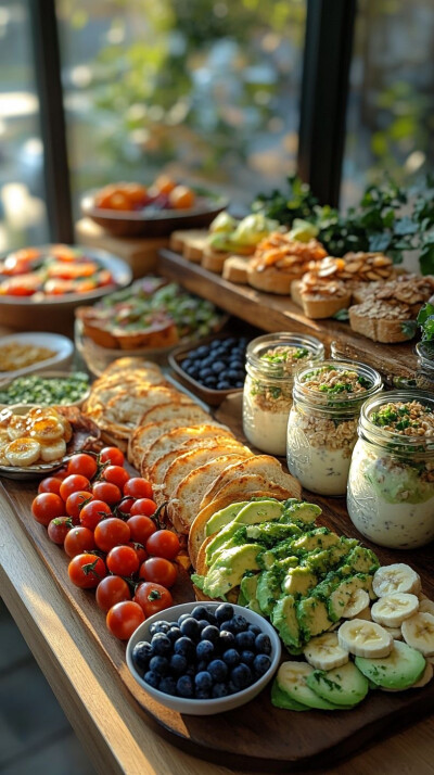 晨光里的爱心早餐