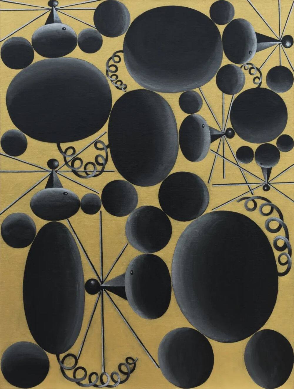 烟囱《六只老鼠》2016年，布面丙烯，120 × 90 cm