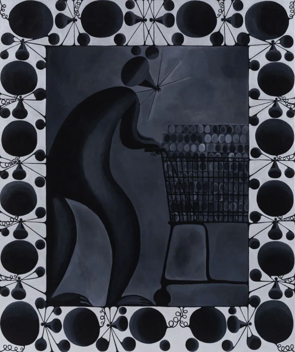 烟囱《囤货》2022年，布面油画，182 × 152 cm