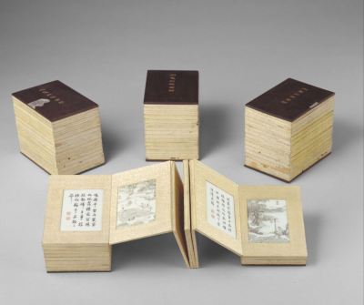 清乾隆 墨彩《耕织图》瓷板书北京故宫博物院藏