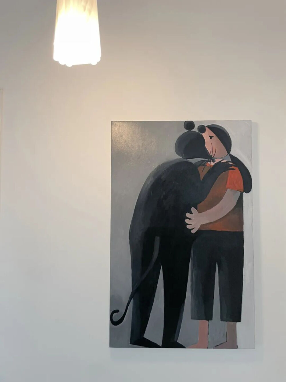 烟囱《拥抱》2025年，布面丙烯，95 x 60cm