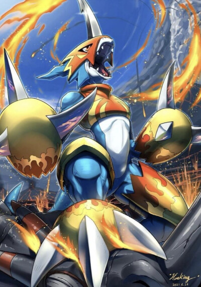 烈焰兽。《数码宝贝大冒险02》。(侵权删)