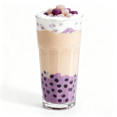 芋泥奶茶白底头像