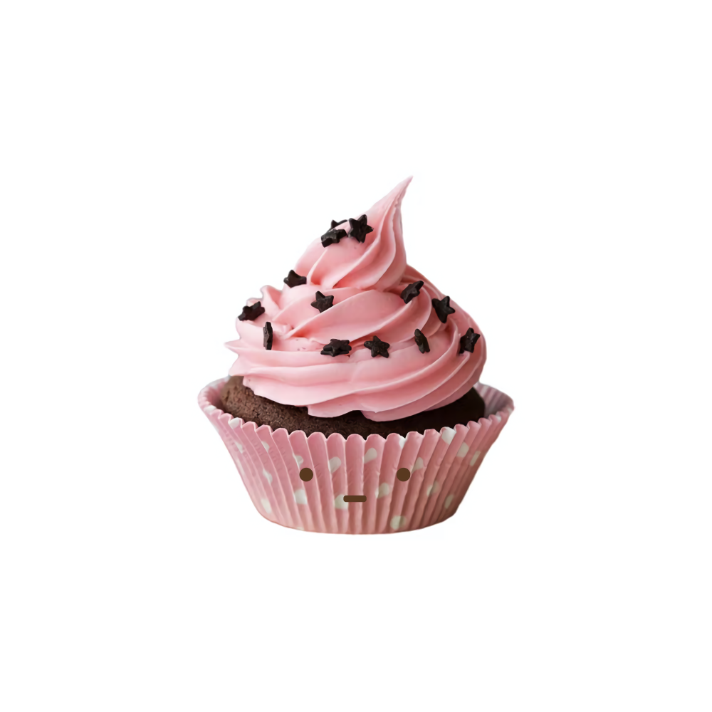 自制纸杯蛋糕颜文字白底头像