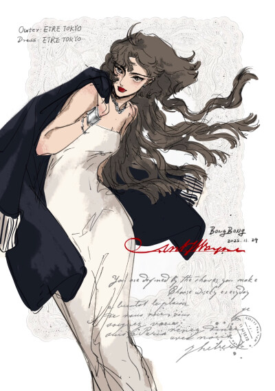 好飒的插画女孩儿