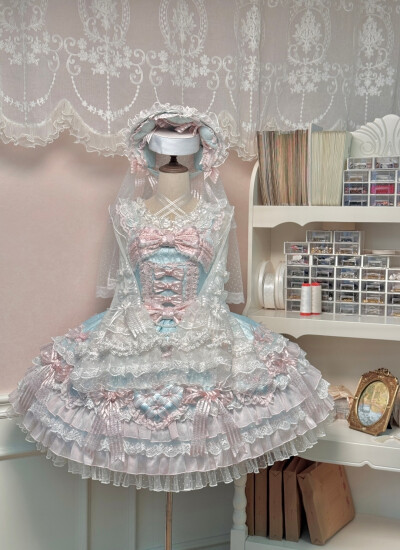 粉绿的配色真的太好看了好嘛，搭配这个bnt真的洋娃娃感十足好嘛 #lo #lo安利 #lolita