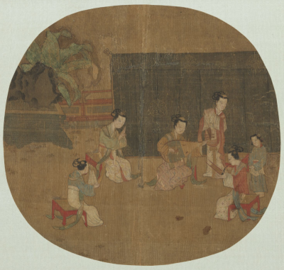 ▲《按乐图》五代十国  周文矩(传)  台北故宫博物院