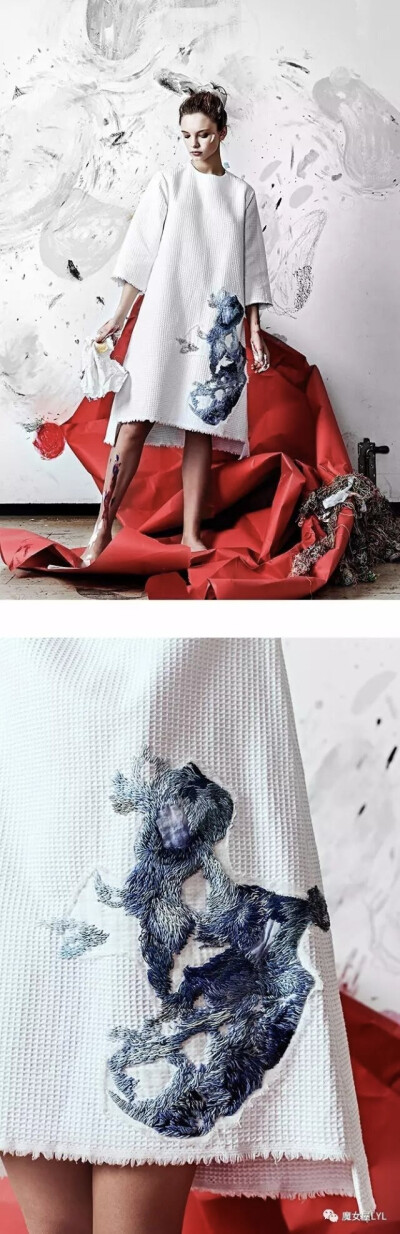 除此之外，她还和Olya Glagoleva合作了一系列的服装，名为“Artist At Home” “艺术家在家”的环保服装系列。用服装面料来讲述一个创意故事，所采用的面料有羊绒，有机印度麻布和棉布，80年代的牛仔布，来自伦敦Por…
