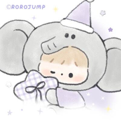 当月光染上薰衣草的颜色
小象便会踏着星星出行