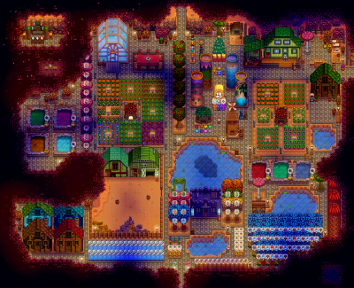 星露谷物语1.6森林农场布局，是自己装修布局的哦