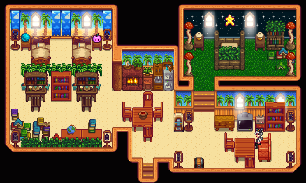 星露谷物语1.6姜岛农场布局+姜岛室内布局，是自己装修布局的哦