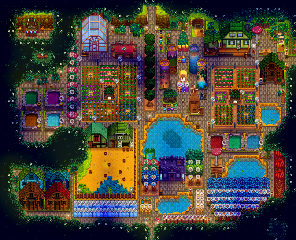 星露谷物语1.6森林农场布局，是自己装修布局的哦