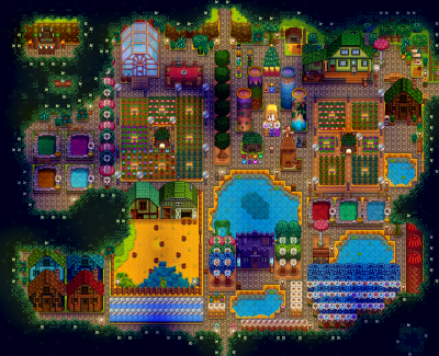 星露谷物语1.6森林农场布局，是自己装修布局的哦