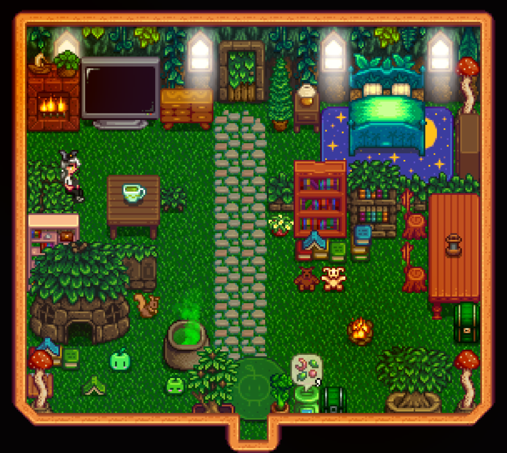 星露谷物语1.6农场室内布局+小屋室内布局，是自己装修布局的哦