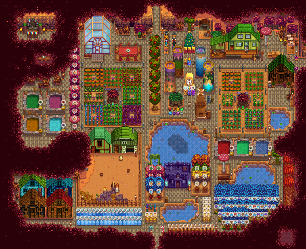 星露谷物语1.6森林农场布局，是自己装修布局的哦