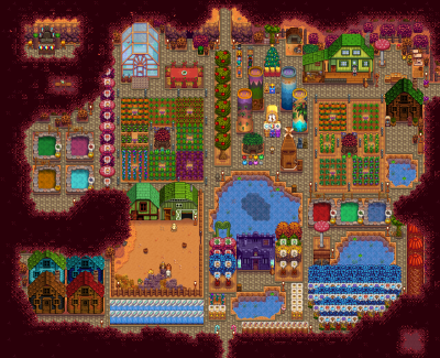 星露谷物语1.6森林农场布局，是自己装修布局的哦