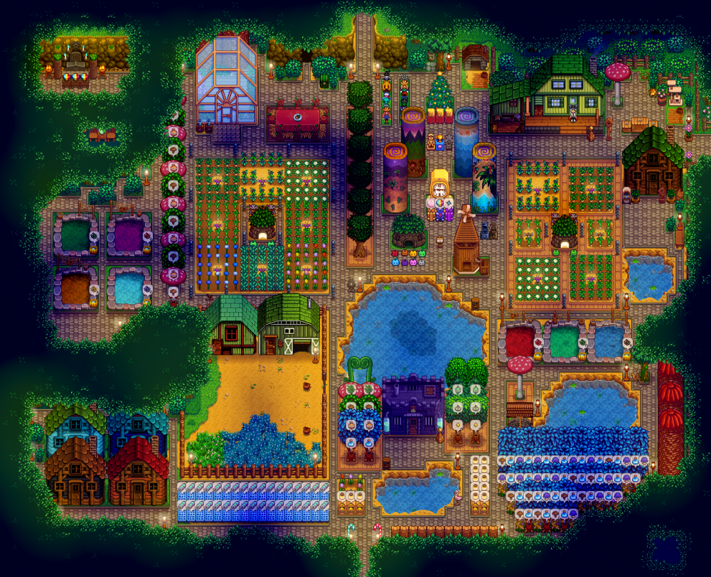 星露谷物语1.6森林农场布局，是自己装修布局的哦