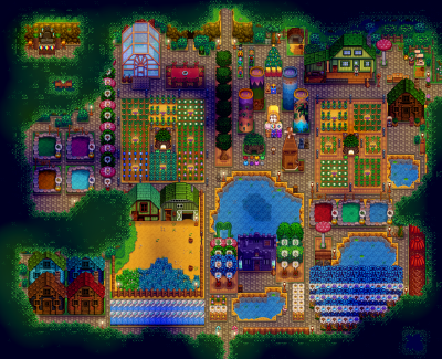 星露谷物语1.6森林农场布局，是自己装修布局的哦